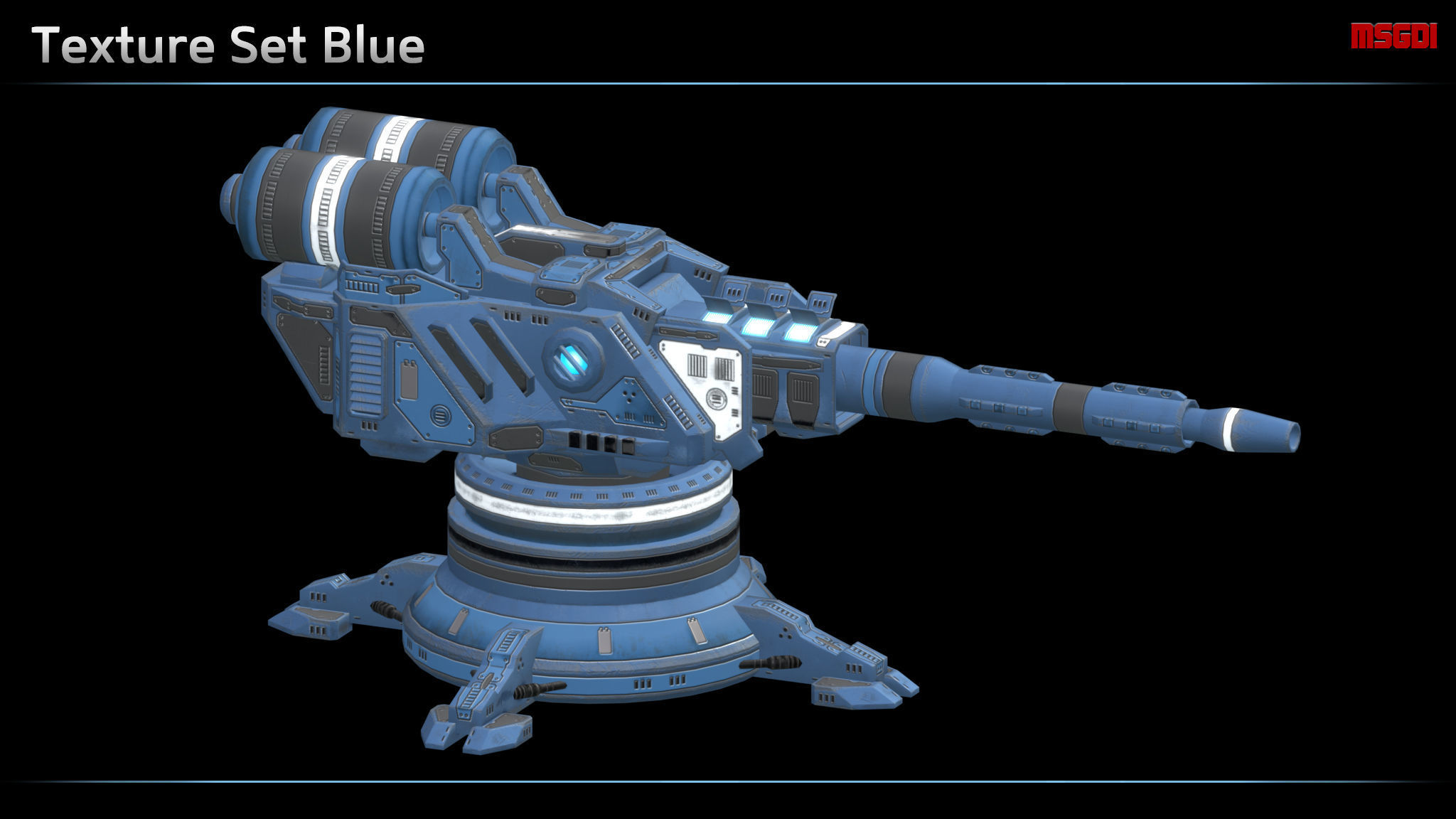 Laser Turret Low-poly 3D model_3