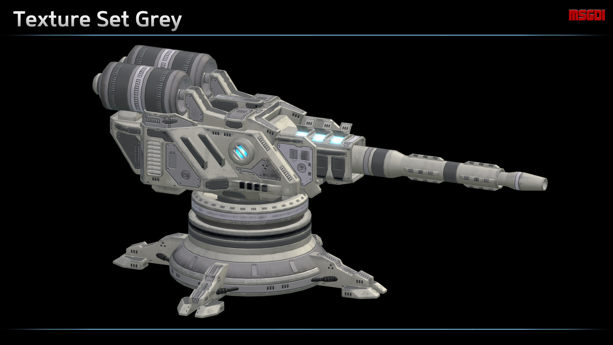 Laser Turret Low-poly 3D model_5