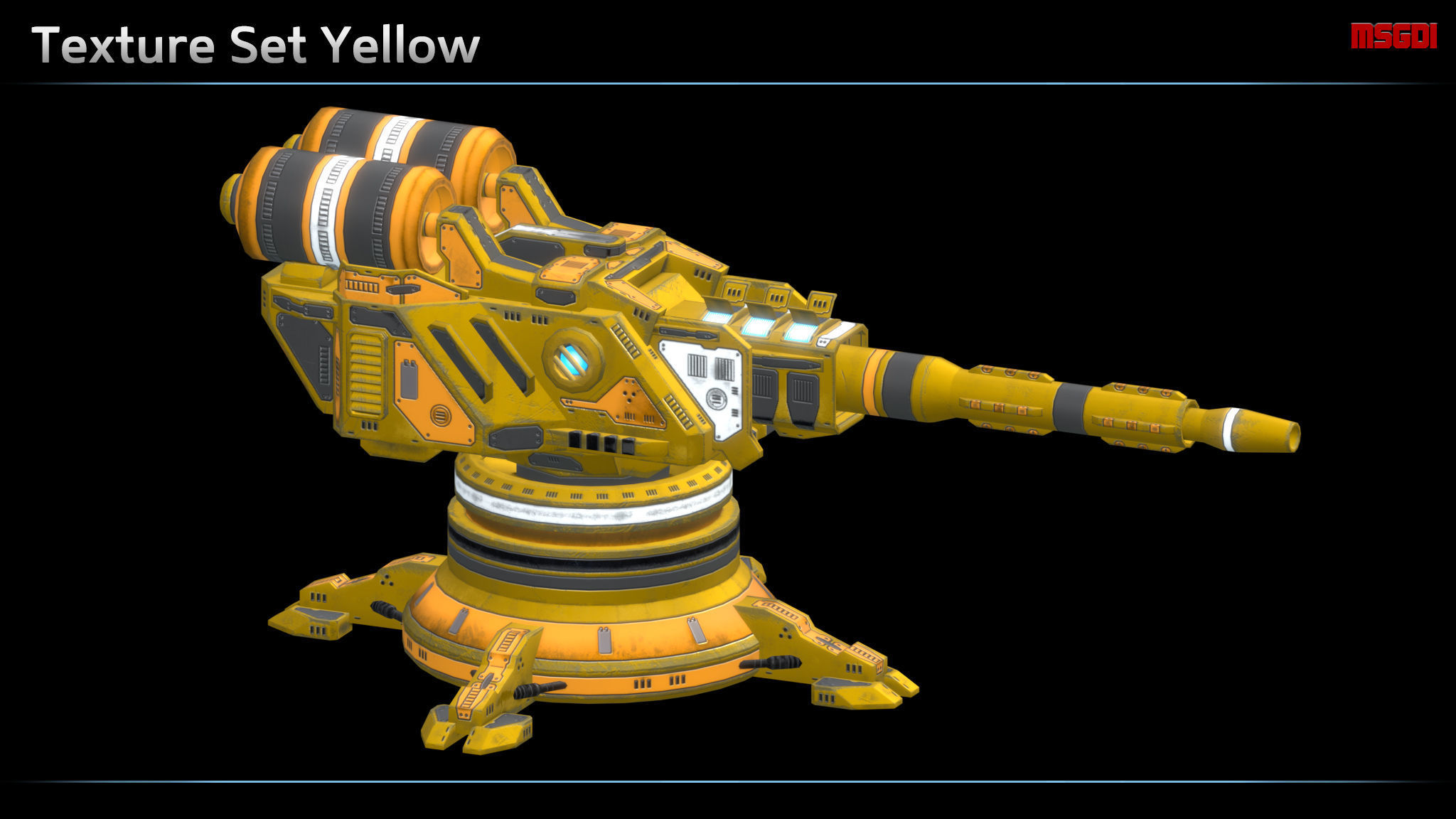 Laser Turret Low-poly 3D model_8