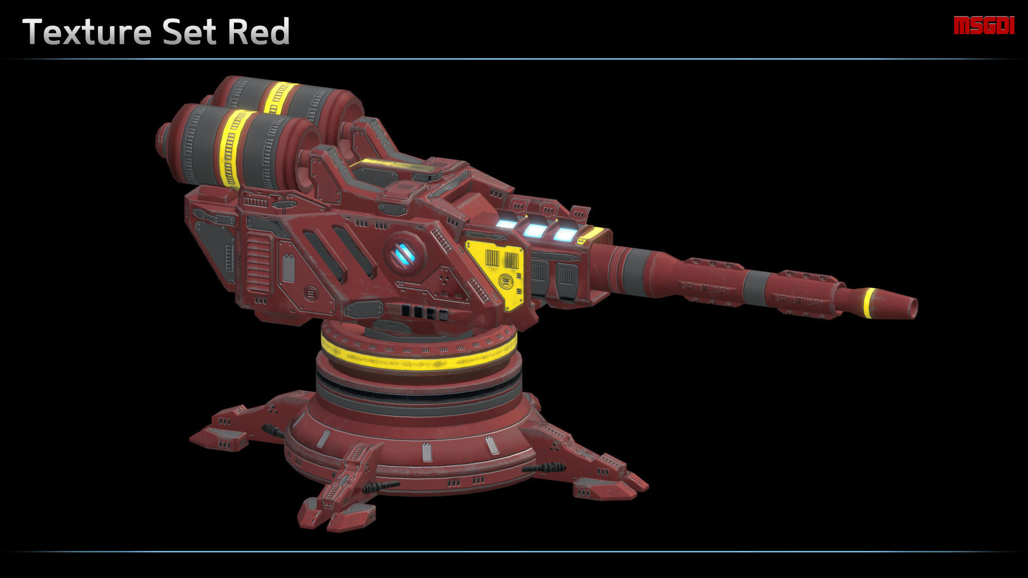 Laser Turret Low-poly 3D model_6