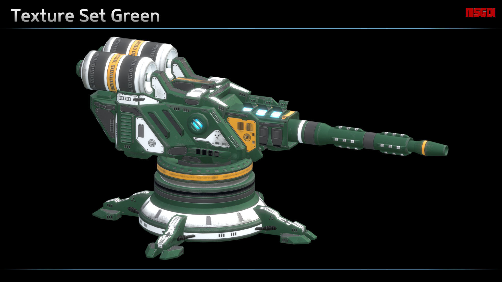 Laser Turret Low-poly 3D model_4