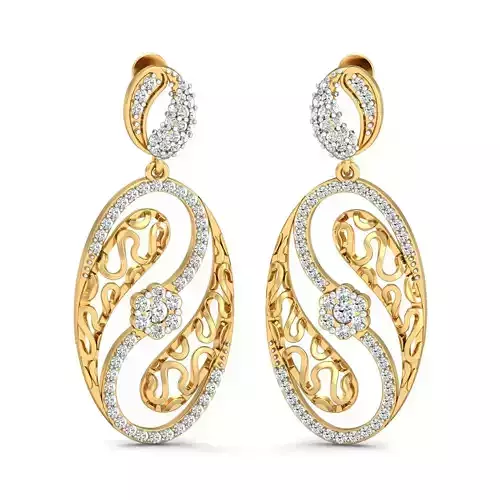 Women long earrings 3dm stl render detail 3D print model