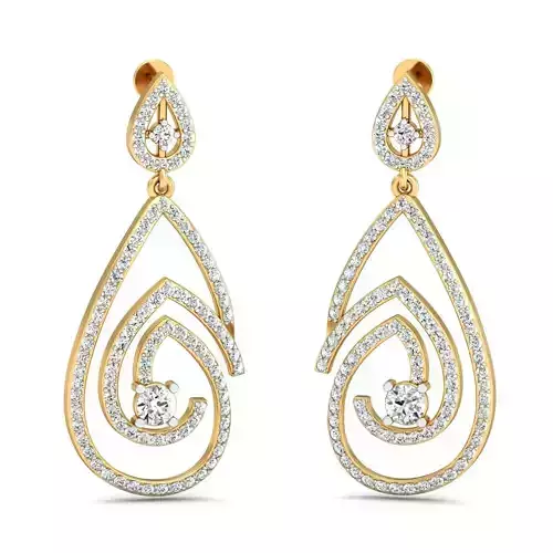 Women long earrings 3dm stl render detail 3D print model