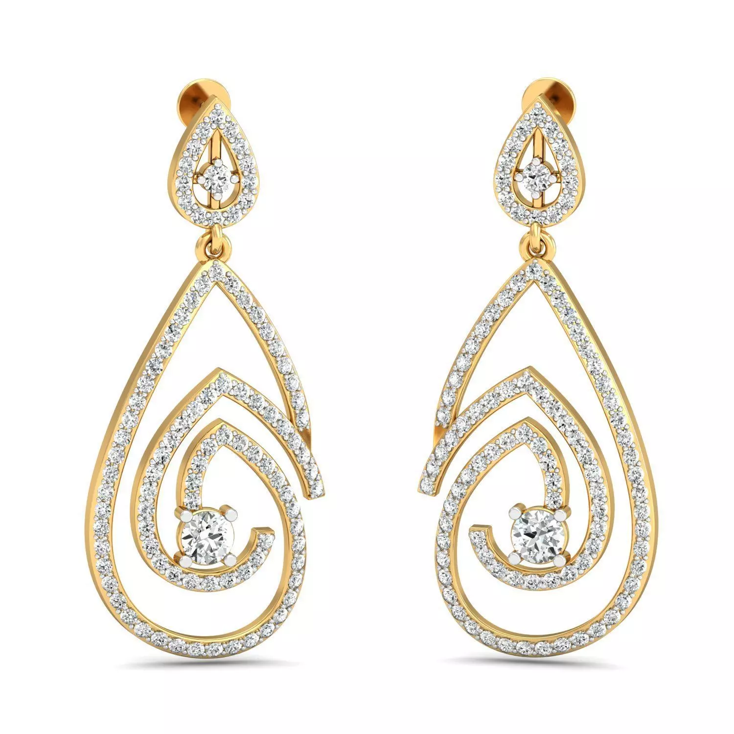 Women long earrings 3dm stl render detail 3D print model 3D print model_0