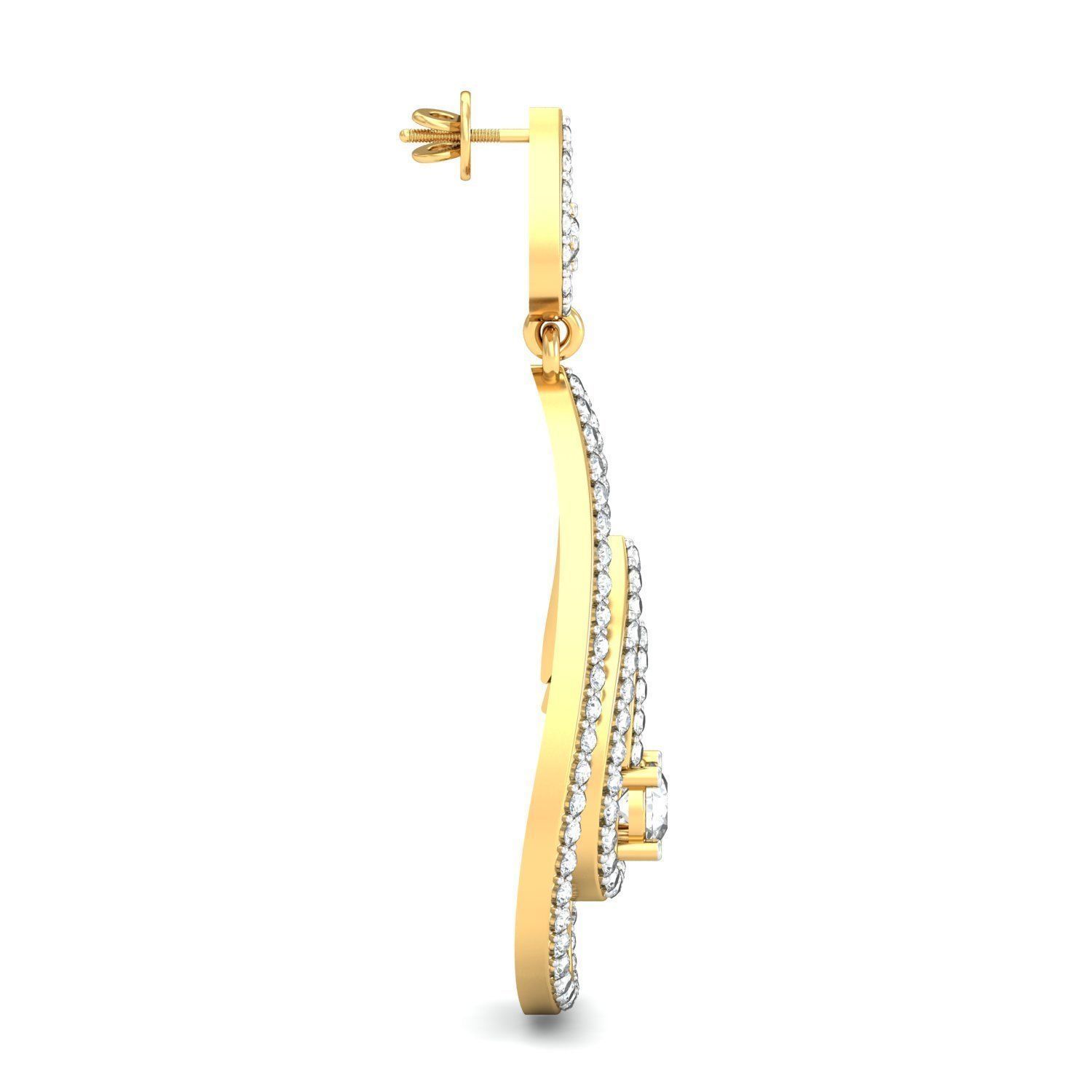 Women long earrings 3dm stl render detail 3D print model 3D print model_2