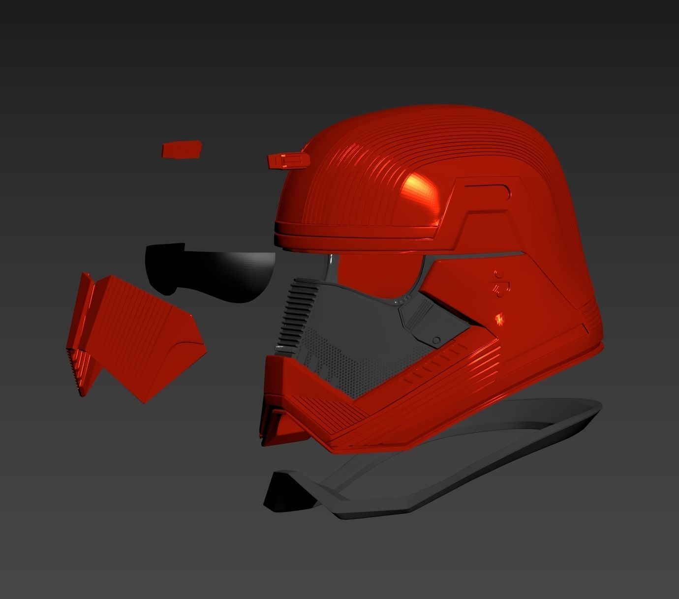 Star Wars EP9 The Rise of Skywalker Sith Trooper Helmet Cosplay 3D print model_7