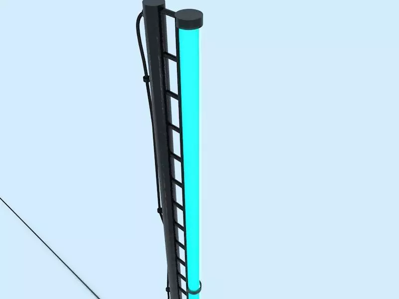 Lantern with blue color Low-poly 3D model