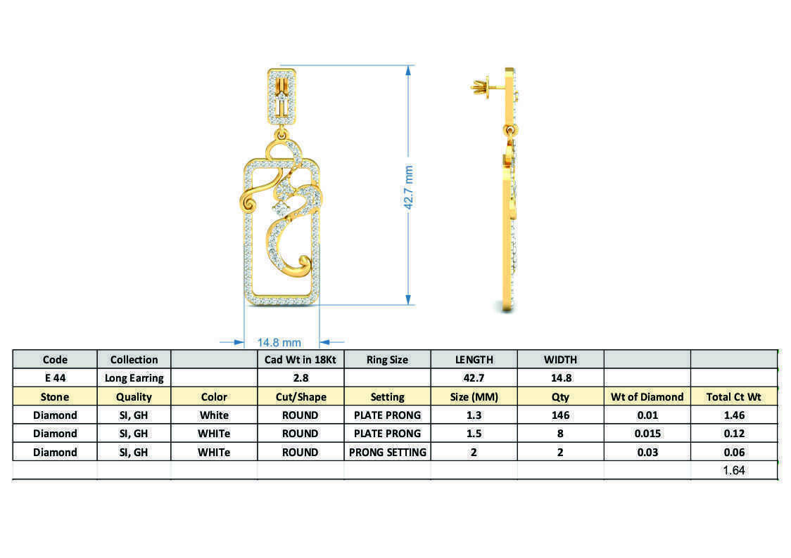 Women long earrings 3dm stl render detail 3D print model 3D print model_3