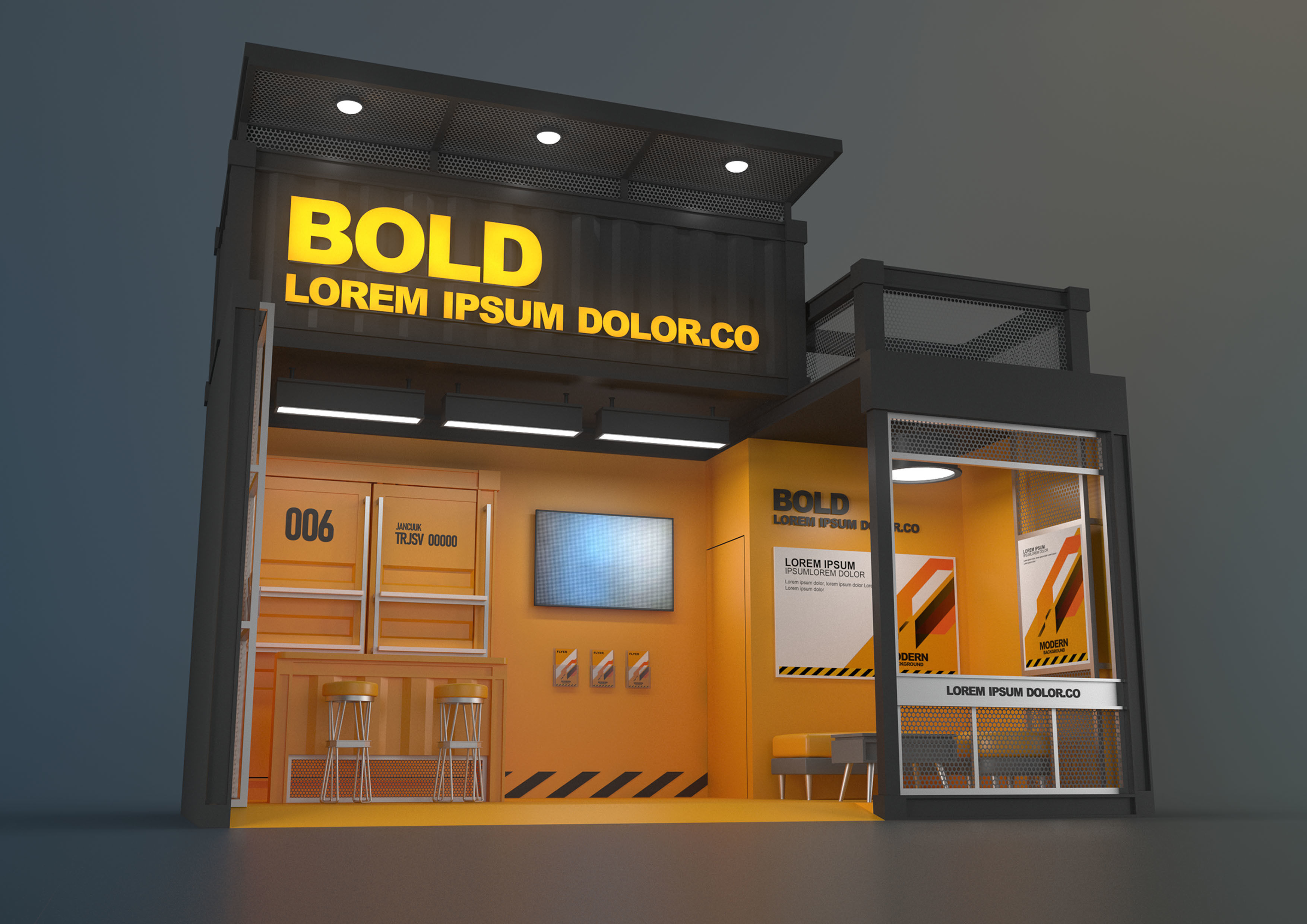 EXHIBITION STAND 006 18 sqm 3D model_2