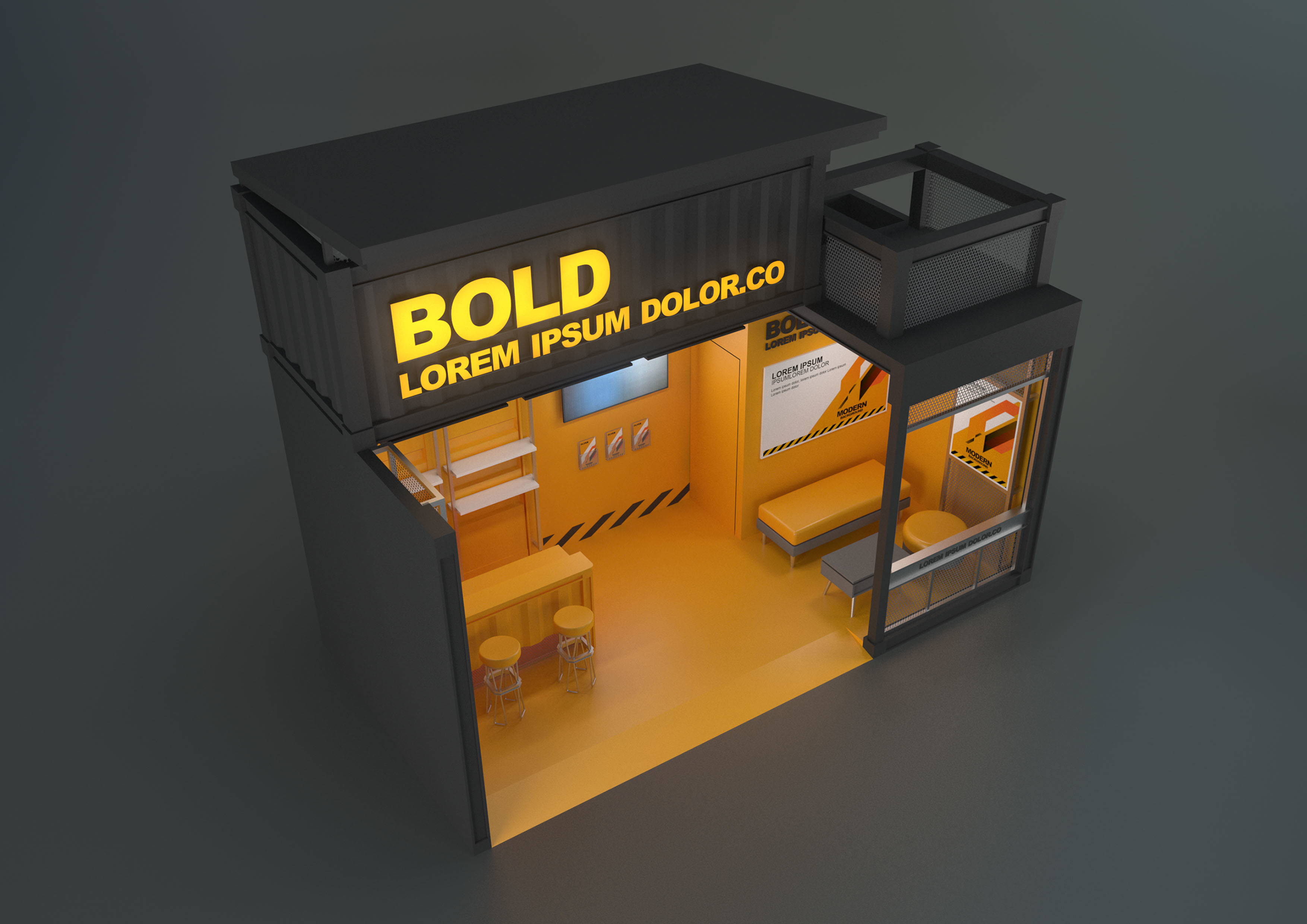 EXHIBITION STAND 006 18 sqm 3D model_3