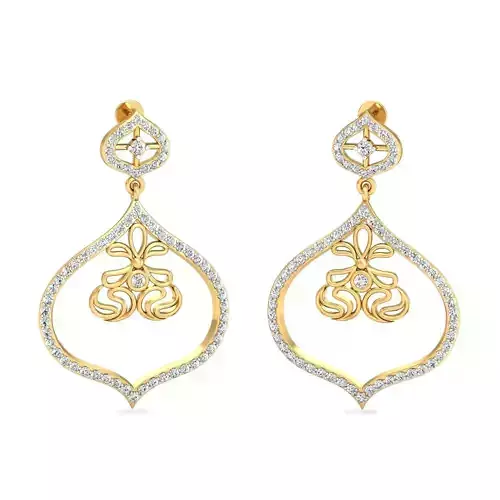 Women long earrings 3dm stl render detail 3D print model 3D print model