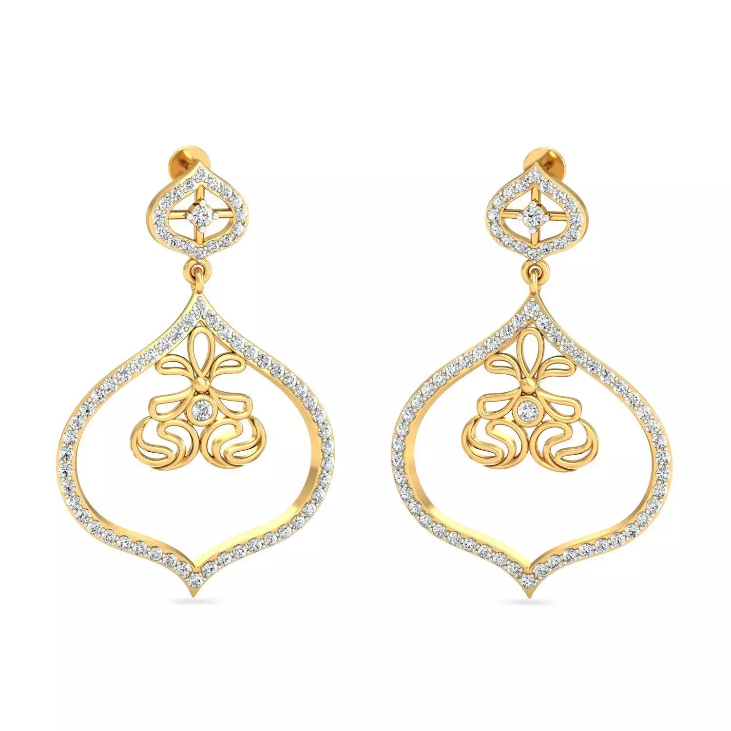 Women long earrings 3dm stl render detail 3D print model 3D print model_0