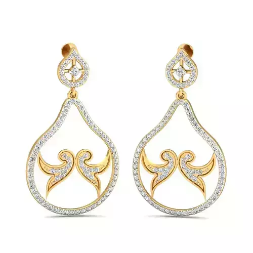 Women long earrings 3dm stl render detail 3D print model 3D print model