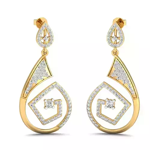 Women long earrings 3dm stl render detail 3D print model 3D print model