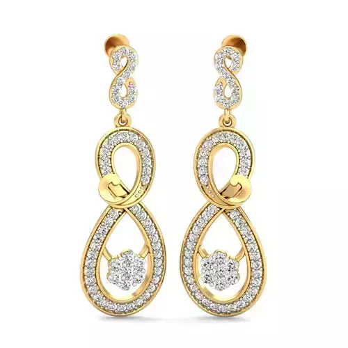 Women long earrings 3dm stl render detail 3D print model 3D print model