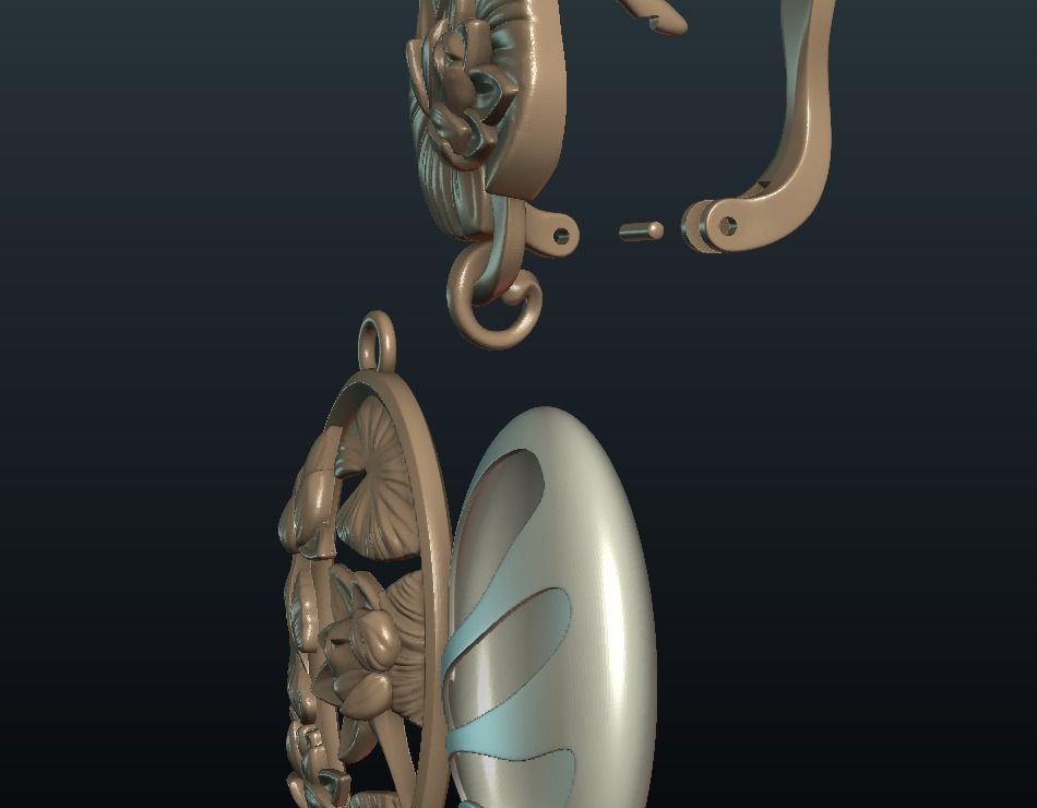 Water Lily Earring 3D print model_15