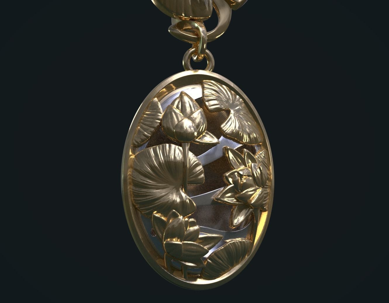 Water Lily Earring 3D print model_4