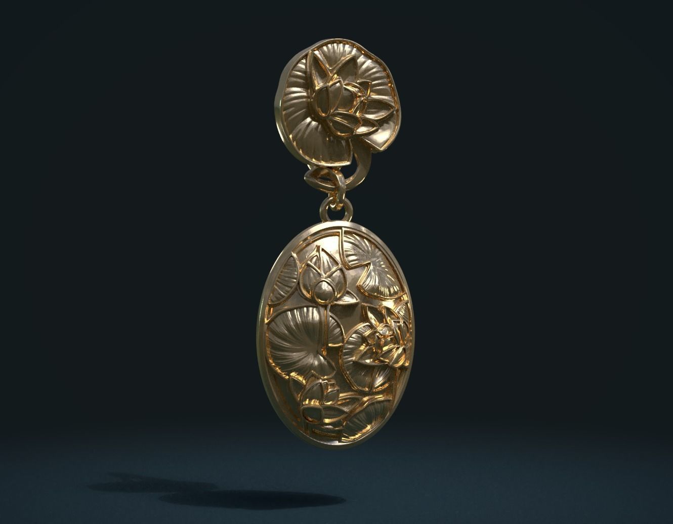 Water Lily Earring 3D print model_6