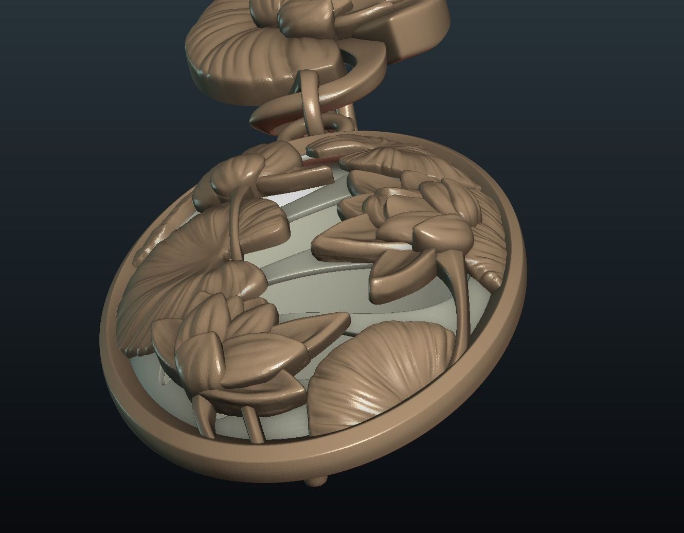 Water Lily Earring 3D print model_13