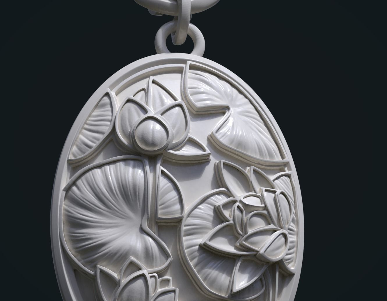 Water Lily Earring 3D print model_7