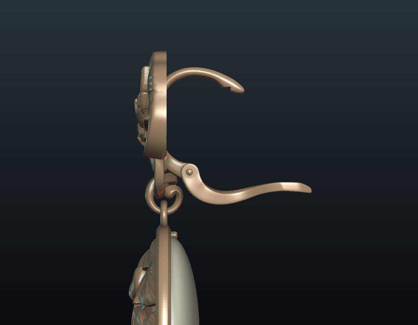 Water Lily Earring 3D print model_11