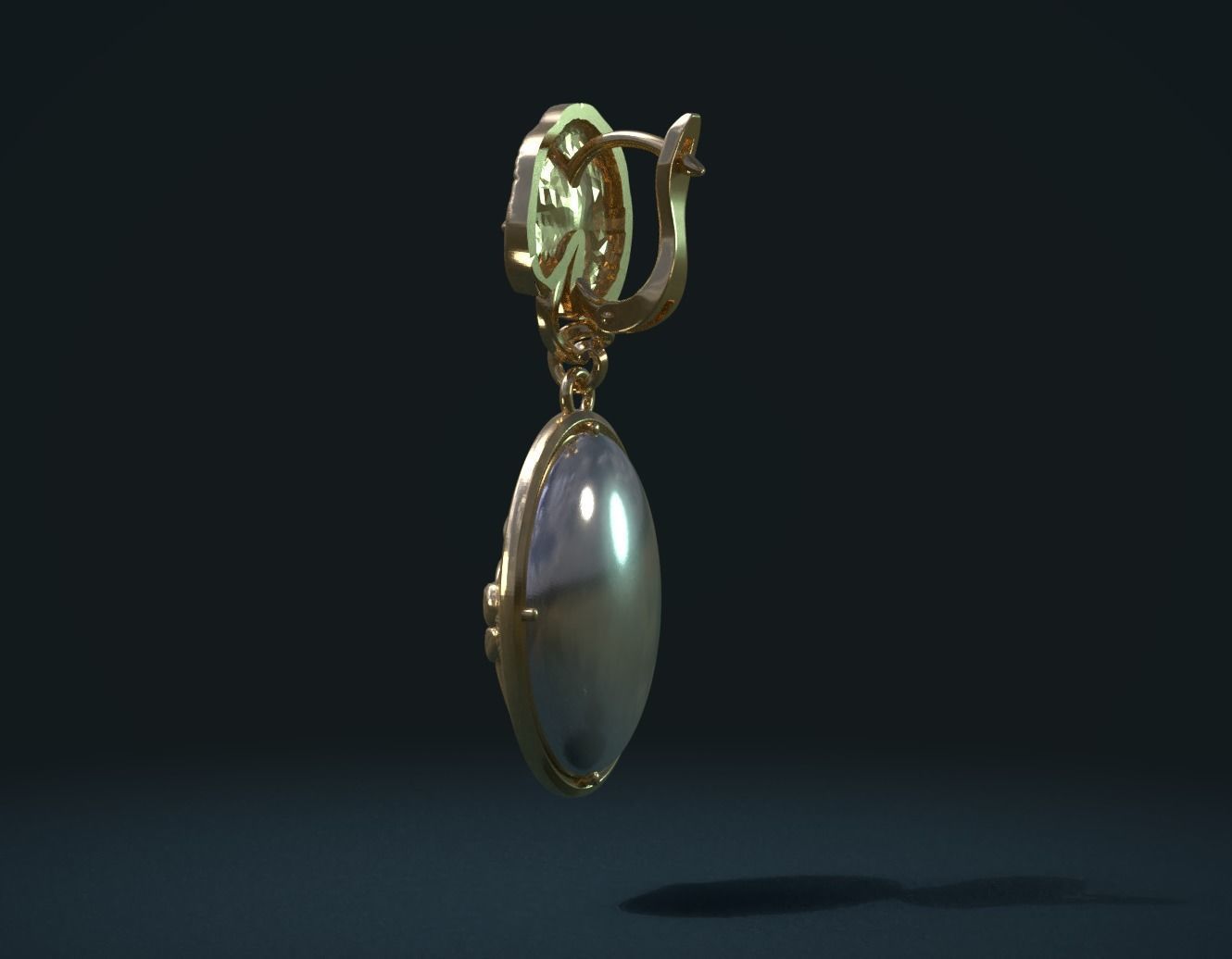Water Lily Earring 3D print model_3