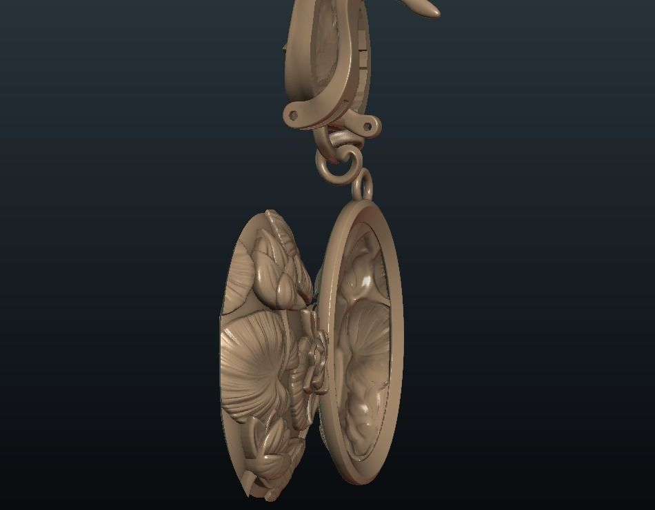 Water Lily Earring 3D print model_17