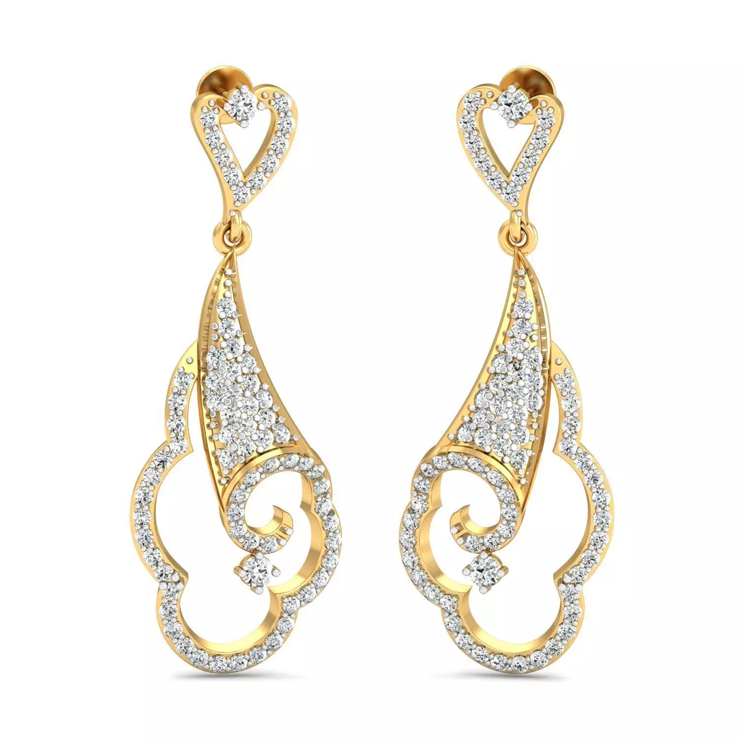 Women long earrings 3dm stl render detail 3D print model 3D print model_0