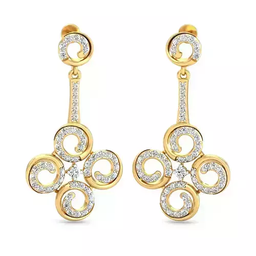 Women long earrings 3dm stl render detail 3D print model