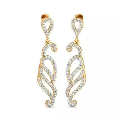 Women long earrings 3dm stl render detail 3D print model 3D print model