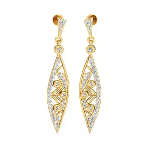 Women long earrings 3dm stl render detail 3D print model 3D print model