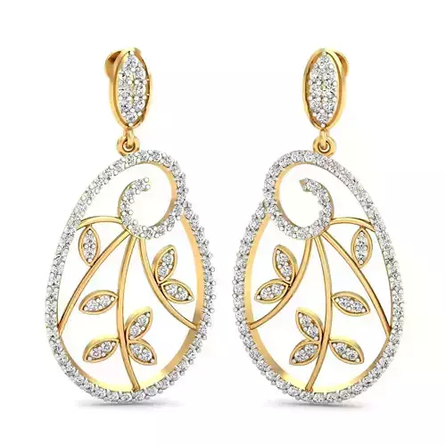 Women long earrings 3dm stl render detail 3D print model 3D print model