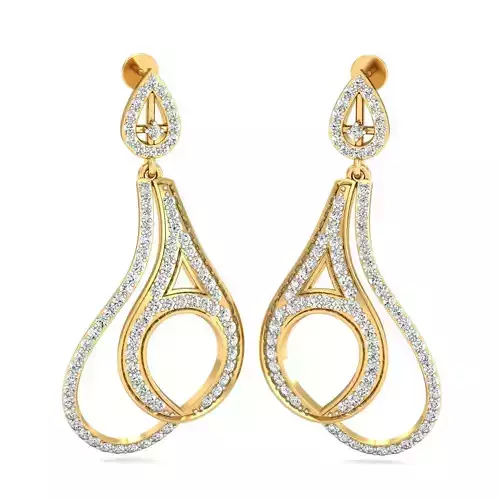 Women long earrings 3dm stl render detail 3D print model 3D print model