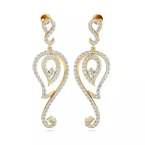 Women long earrings 3dm stl render detail 3D print model 3D print model