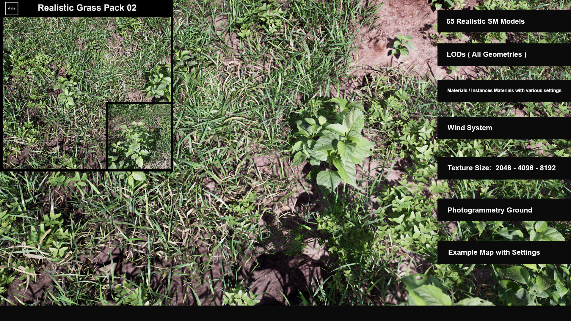 Realistic Grass Pack 02 - Unreal Engine 4 Low-poly 3D model_2