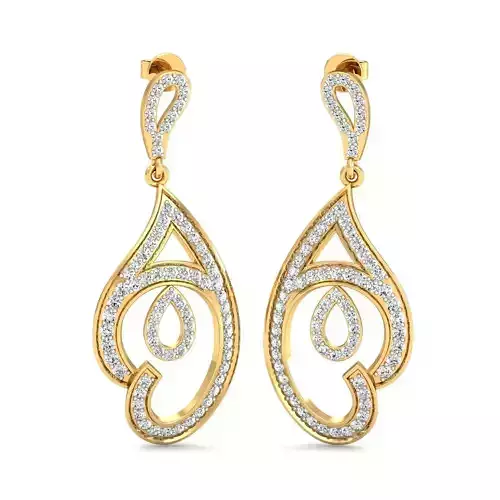 Women long earrings 3dm stl render detail 3D print model 3D print model