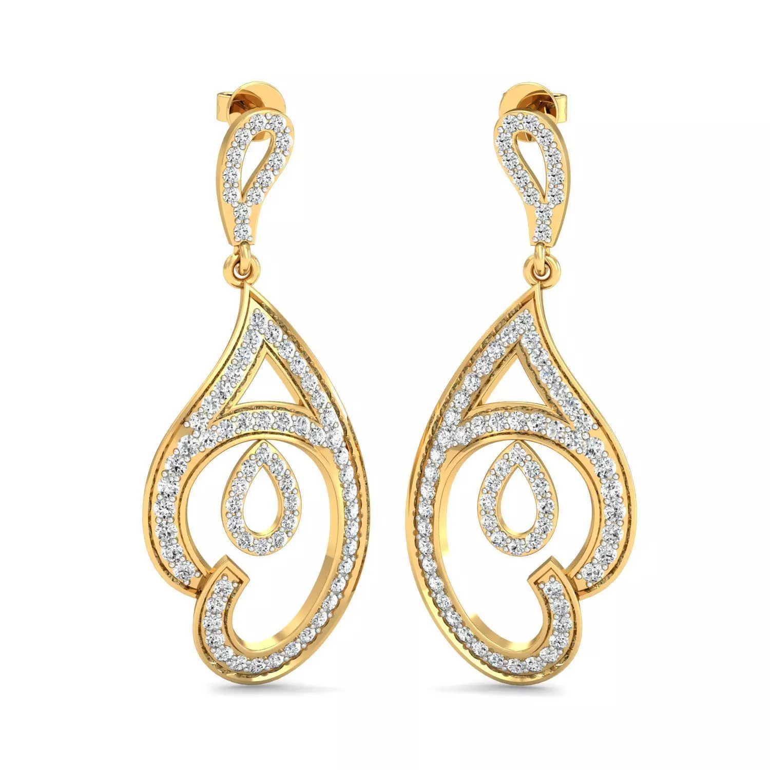 Women long earrings 3dm stl render detail 3D print model 3D print model_0