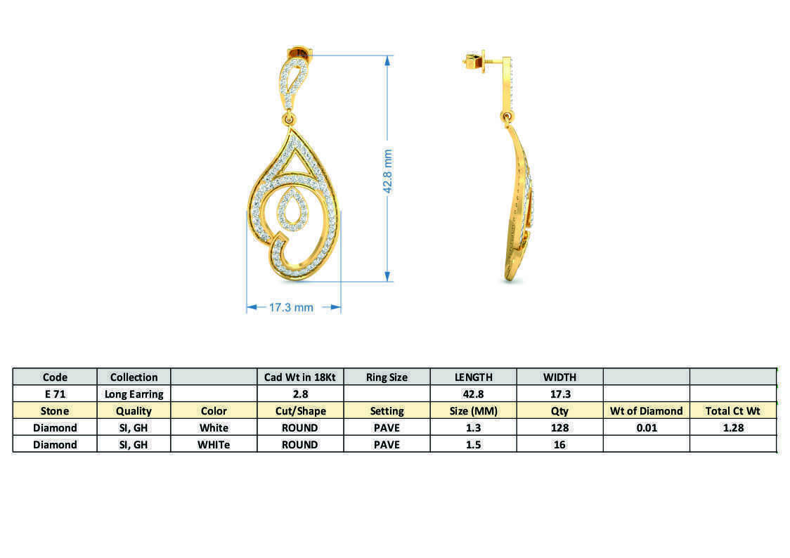 Women long earrings 3dm stl render detail 3D print model 3D print model_3