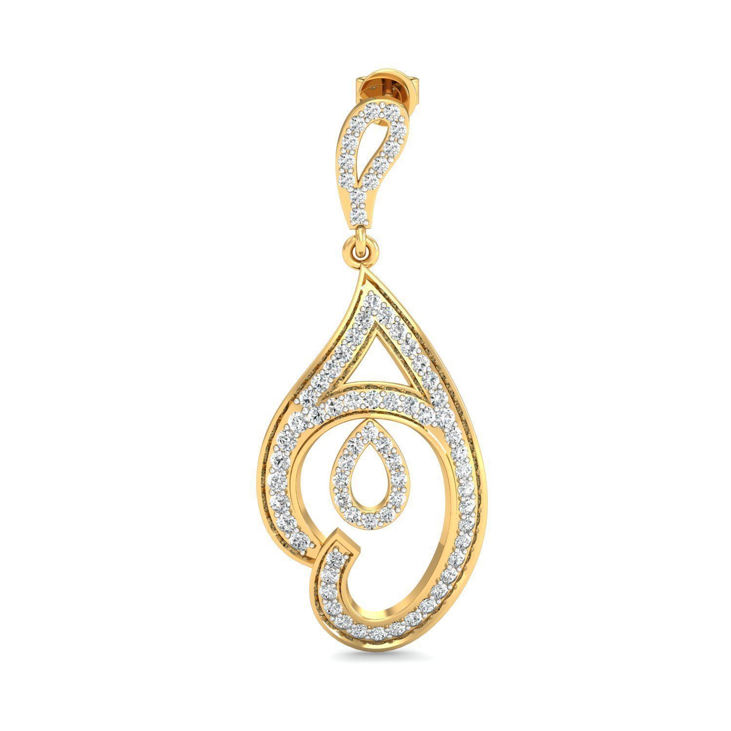 Women long earrings 3dm stl render detail 3D print model 3D print model_1