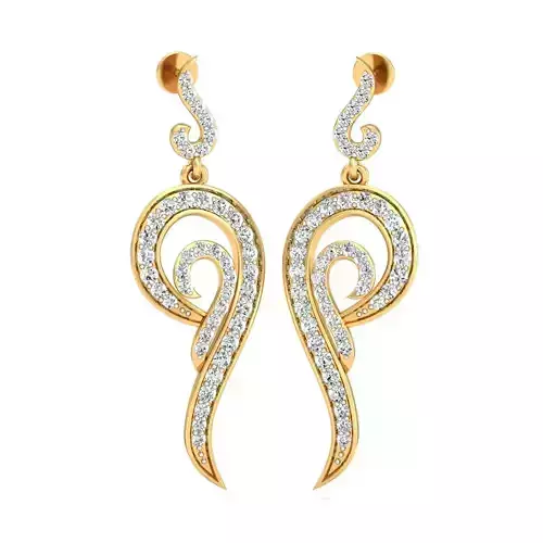 Women long earrings 3dm stl render detail 3D print model 3D print model