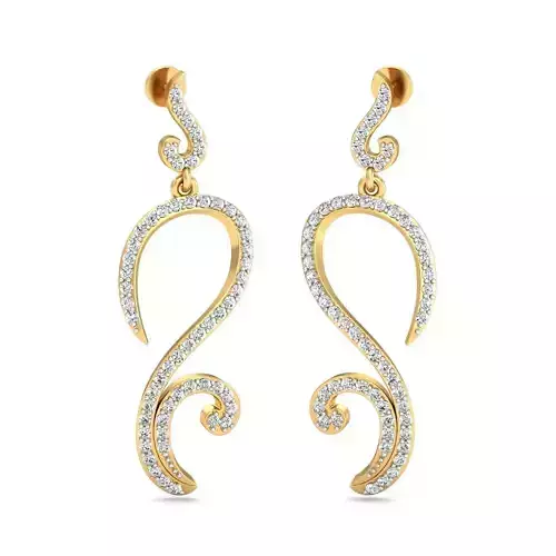 Women long earrings 3dm stl render detail 3D print model 3D print model