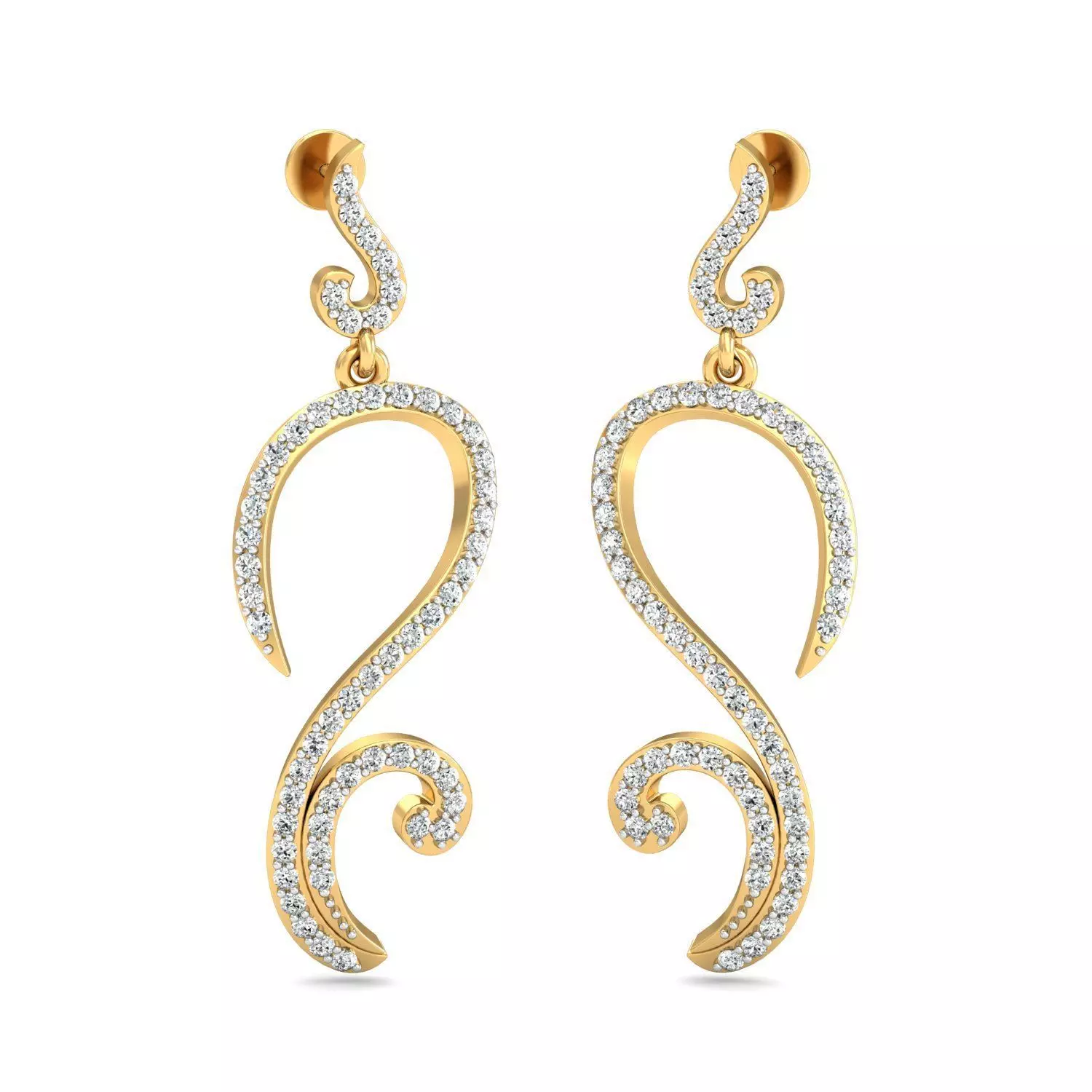 Women long earrings 3dm stl render detail 3D print model 3D print model_0