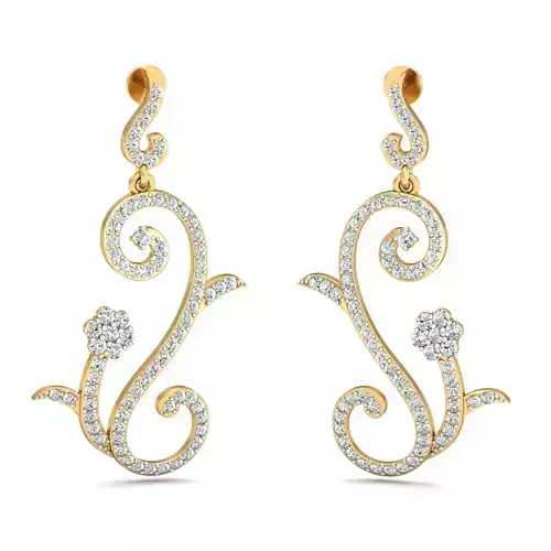 Women long earrings 3dm stl render detail 3D print model