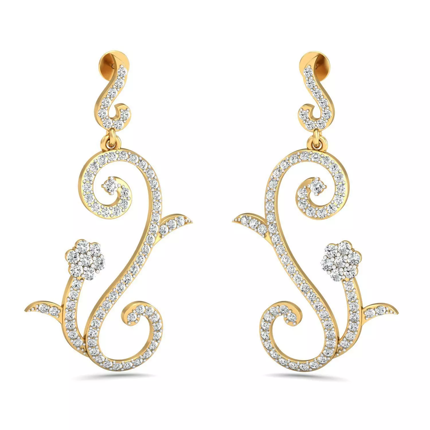 Women long earrings 3dm stl render detail 3D print model 3D print model_0