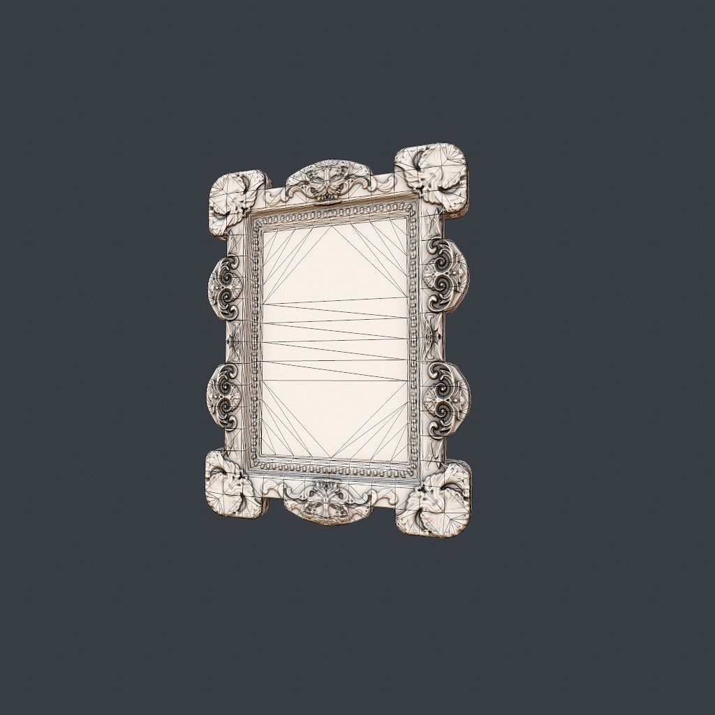 Antique Frame Low-poly 3D model_21