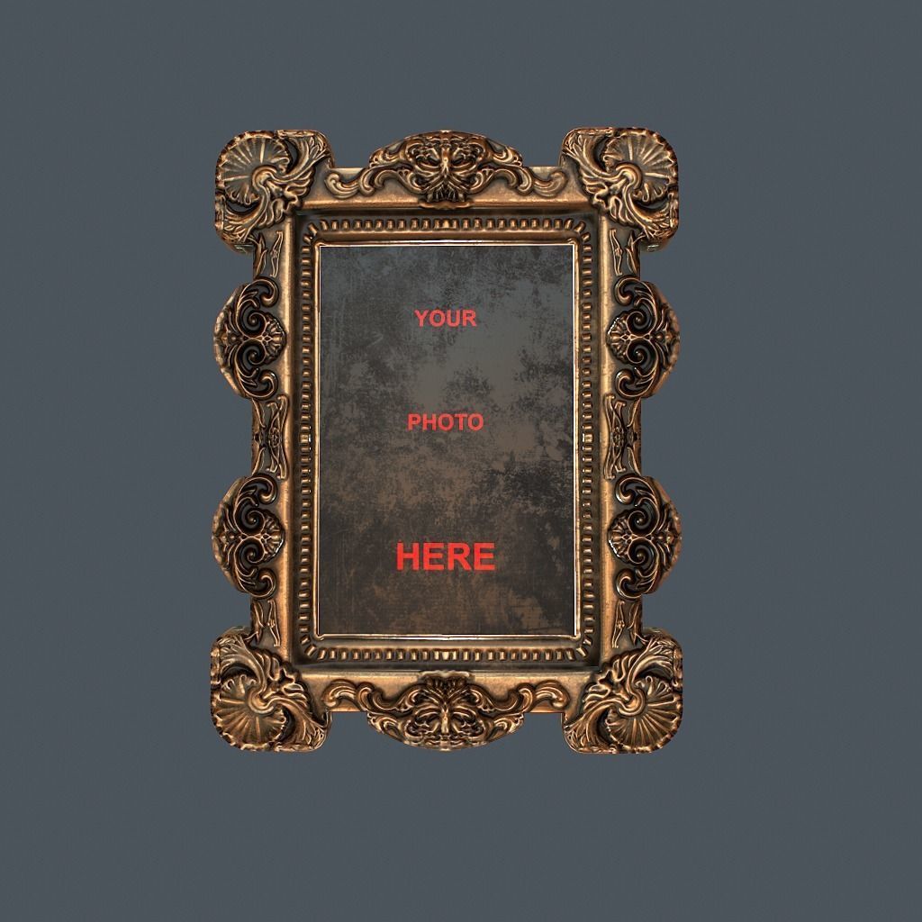 Antique Frame Low-poly 3D model_2