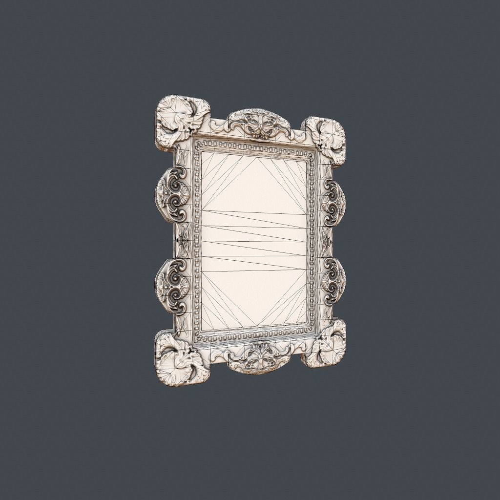 Antique Frame Low-poly 3D model_24