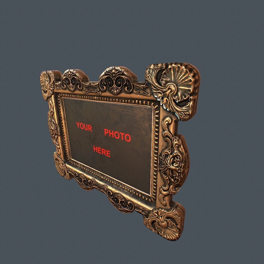 Antique Frame Low-poly 3D model_11