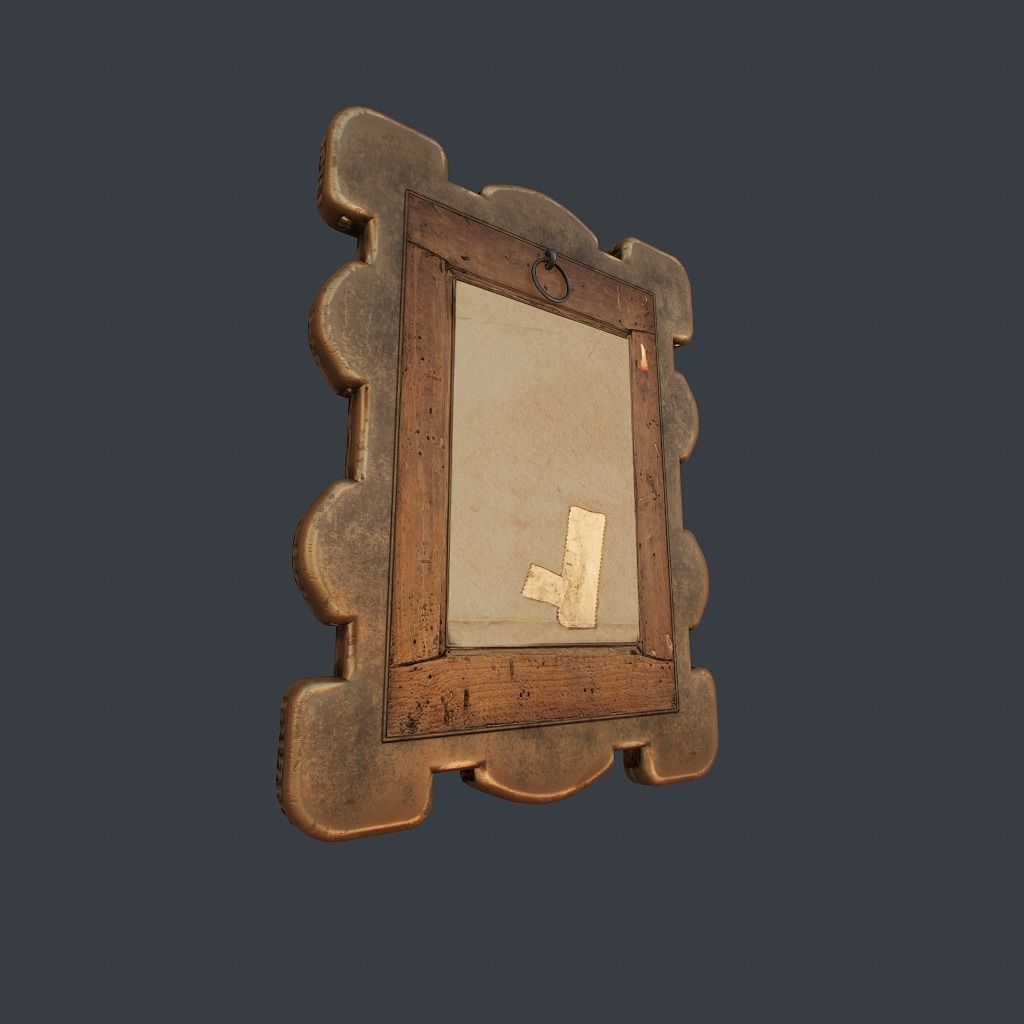 Antique Frame Low-poly 3D model_5