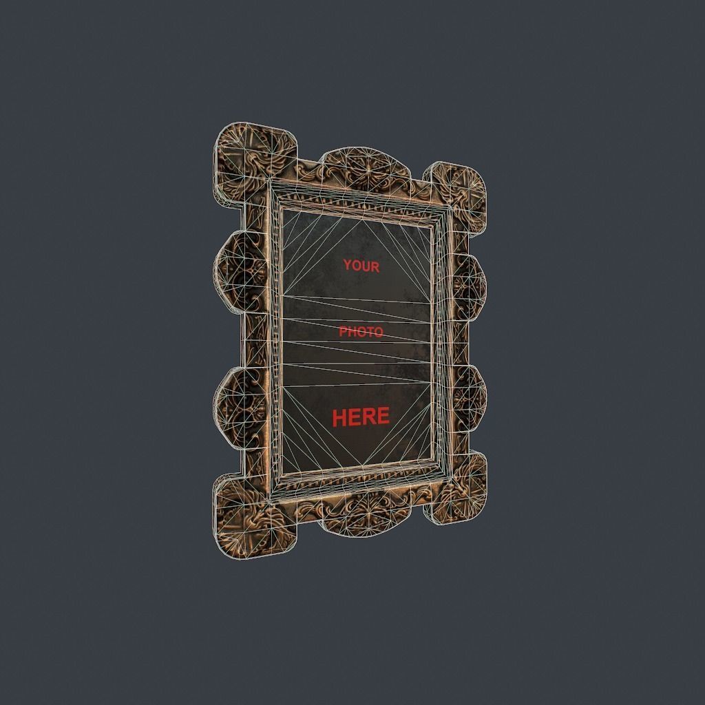 Antique Frame Low-poly 3D model_15